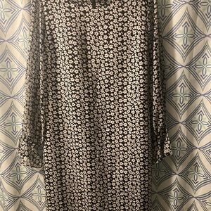 VINTAGE Karl Lagerfeld Floral Sheath Dress w/Shear Long Sleeves Lined EUC